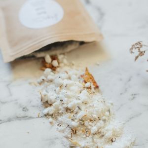 DIY bath soaks, a great zero waste skincare product to make with items from the pantry. Learn how at our Sustainable Skincare Making Workshops.